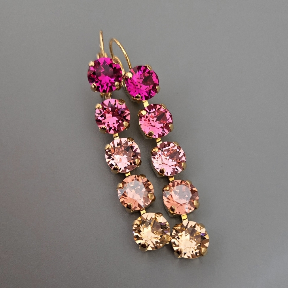 Austrian Crystal Earrings in Gold - Picture 4 of 9